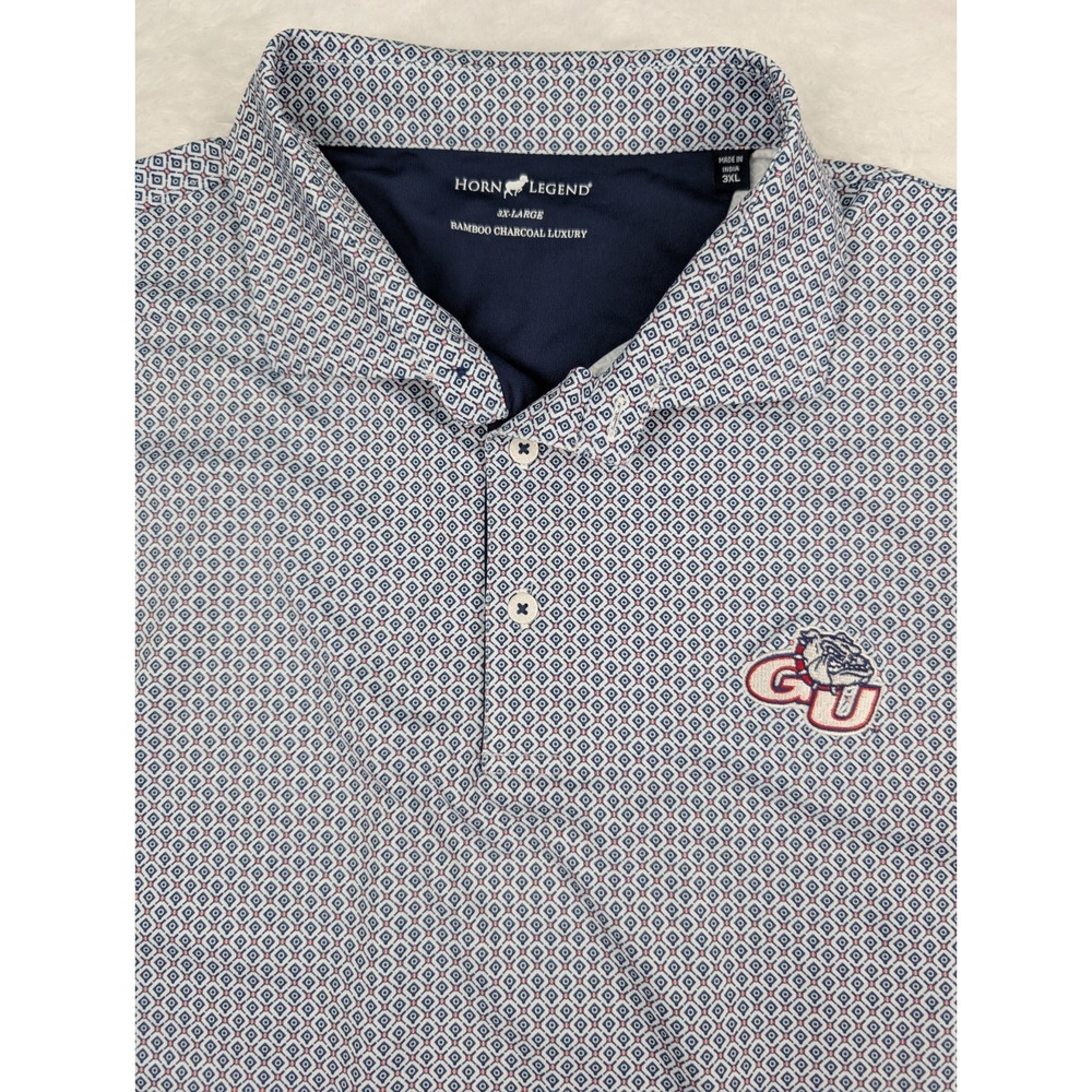 Horn Legend Georgia Bulldogs Golf Polo Shirt Men's 3XL Blue Bamboo Charcoal